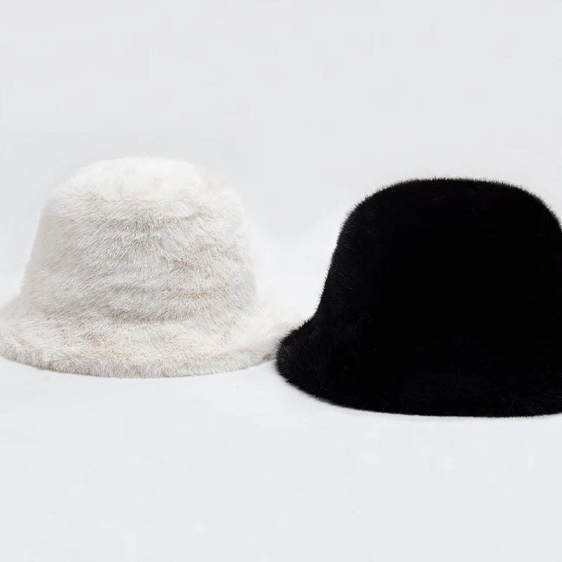New Women Bucket Hat Faux Casual Fisherman Caps For Ladies