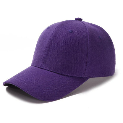 Adjustable Polyester Baseball Cap Unisex Solid Color Dad Hat