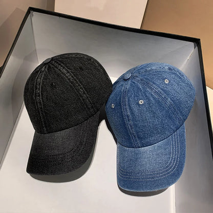 Fashion Denim Baseball Cap For Women Men Solid
