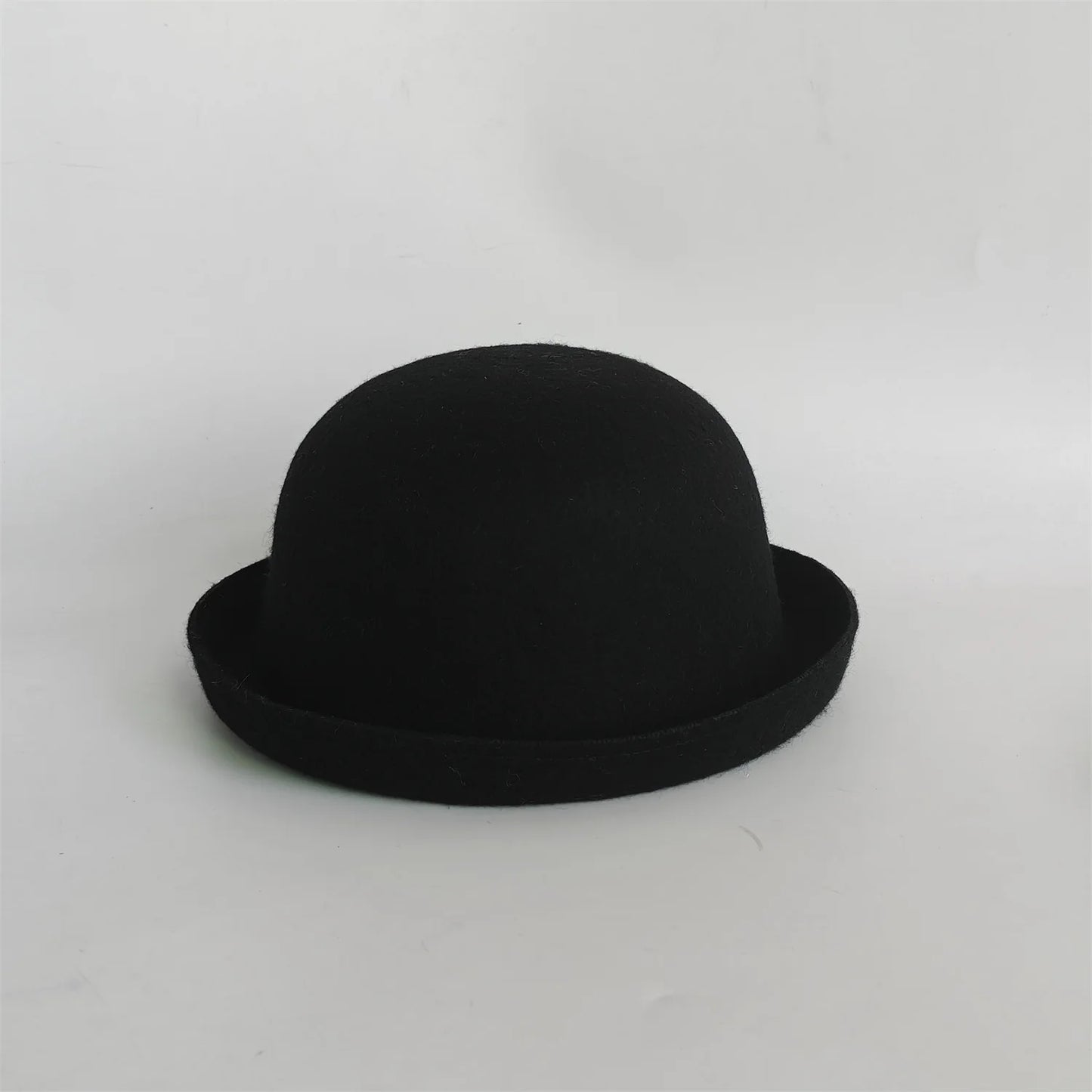 New Outdoor Fedora Pure Color 100% Wool Jazz Hat Wide Brim Ladies Elegant Round Hat