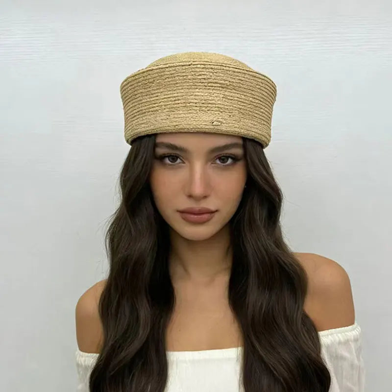 Classic 100% Natural  Raffia Berets Fashion Pillbox Hat