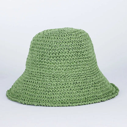 Women Straw Sun Hat Woven Bucket Hat Fishing Hat