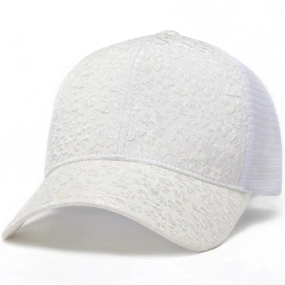 New Lace Flower Mesh Cap Adjustable Breathable Baseball Cap