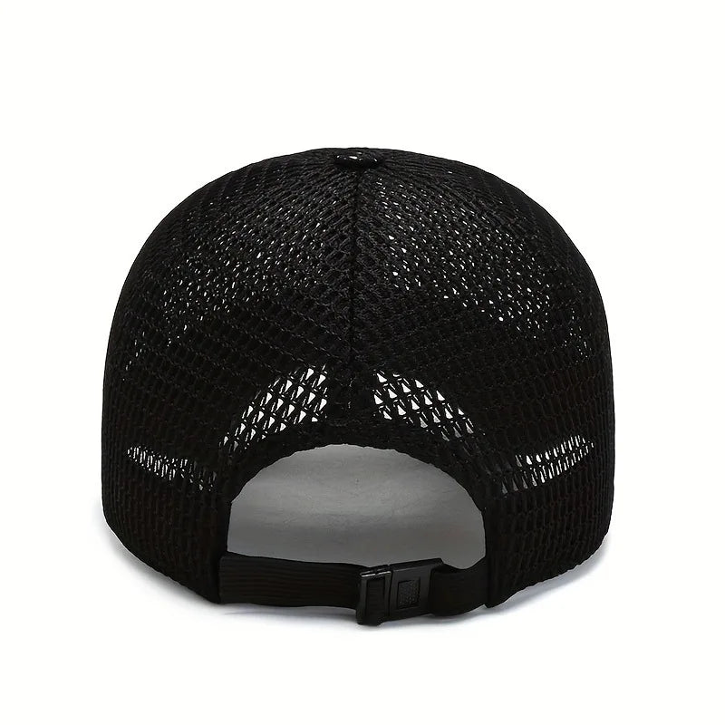 Men's Solid Color Mesh Breathable Baseball Cap Sun Protection Hat