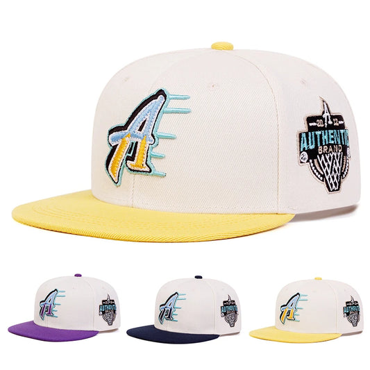 Unisex A Letter Embroidery Hip-hop Hats Spring Autumn Snapback Caps