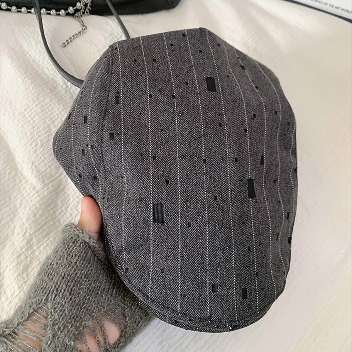 Retro Niche Fashion Striped Forward Cap For Women