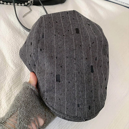 Retro Niche Fashion Striped Forward Cap For Women