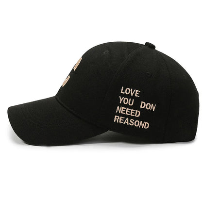 White Golden Letter Baseball Cap For Men