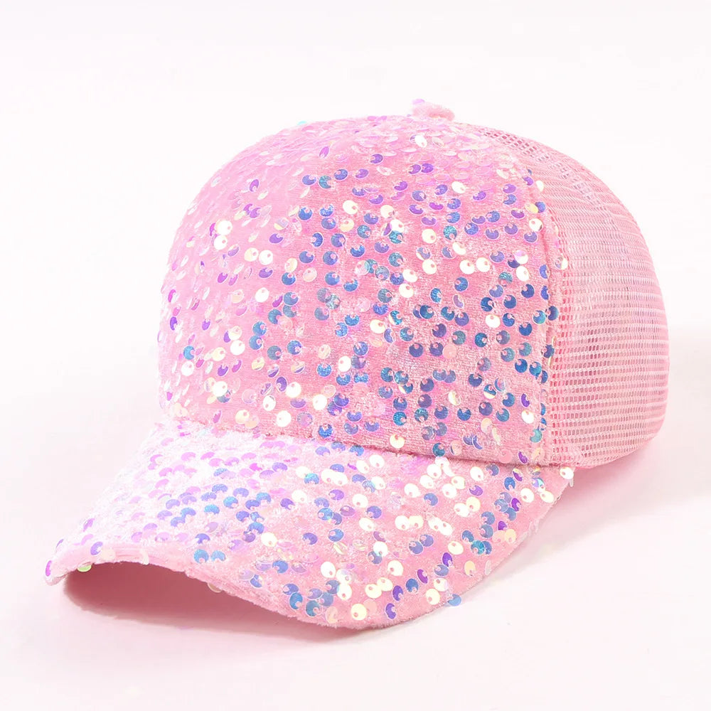 Sequin Baseball Cap Women