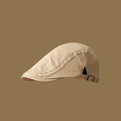 Forward Hat Solid Color Retro British Style Newspaper Hat