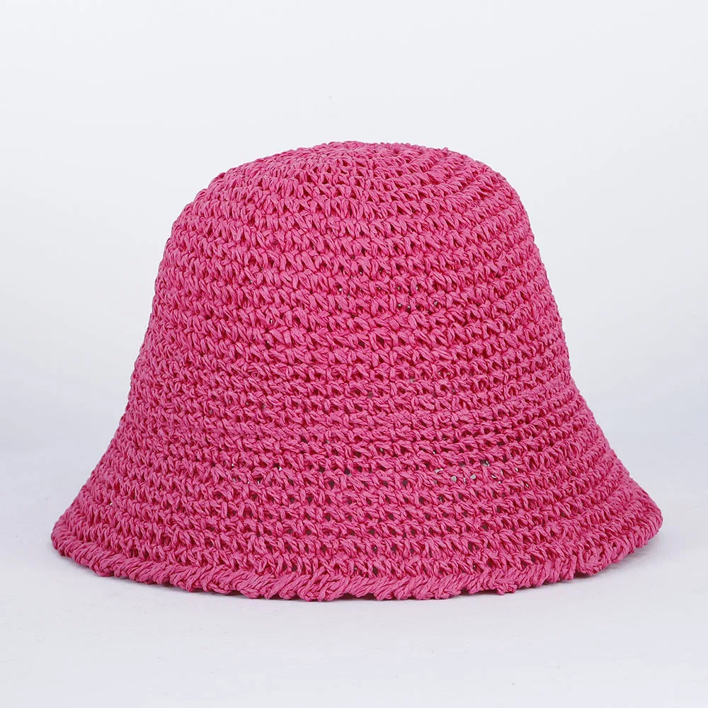 Women Straw Sun Hat Woven Bucket Hat Fishing Hat