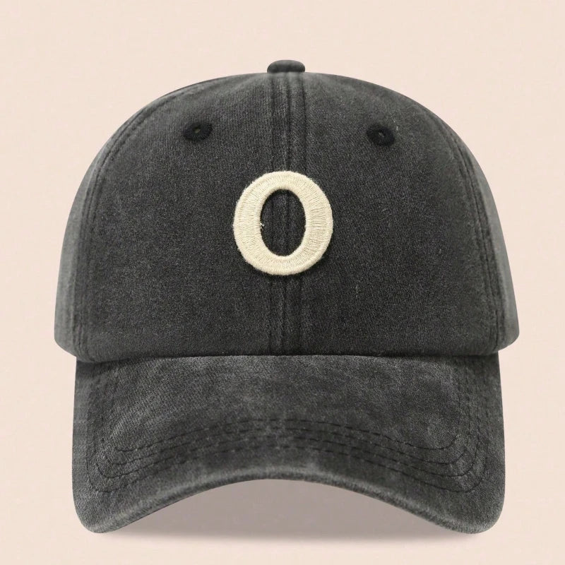 Washed Letter Embroidered Baseball Caps