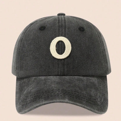 Washed Letter Embroidered Baseball Caps
