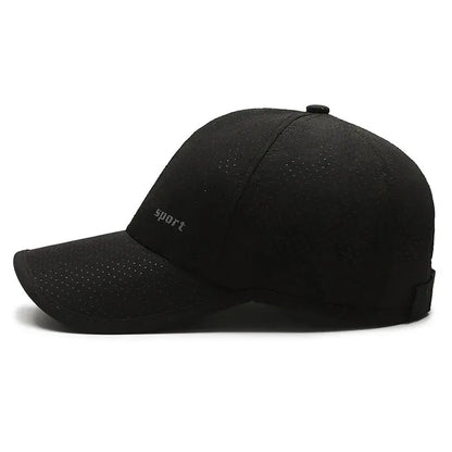 Edging Quick Drying Hat Casual Versatile Trendy Baseball Cap Fashion Outdoor Sports Breathable Black Cap