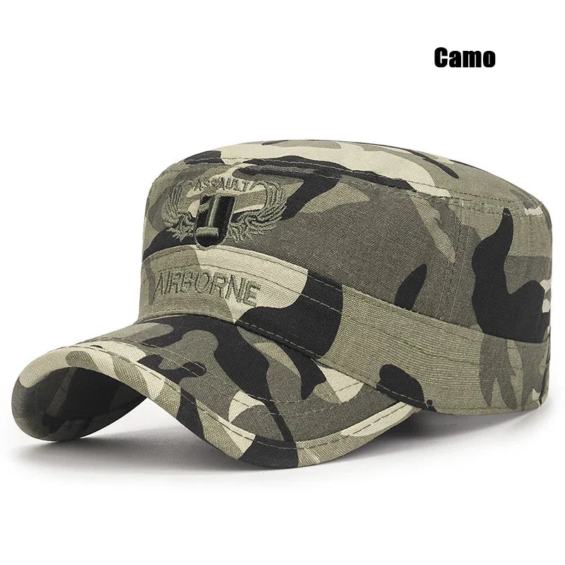 New Unisex Military Enthusiast  Flat Top Baseball Cap Men Women