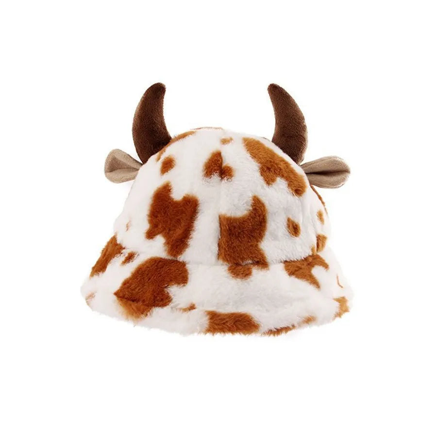 Women's Cow Print Horn Fisherman Hat