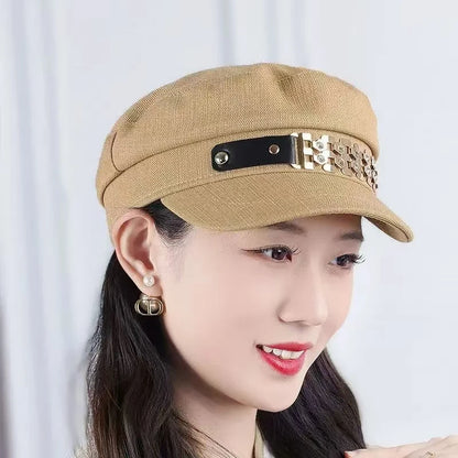 2026 Women Outdoor Warm Beret Hats Korean Octagonal Hat