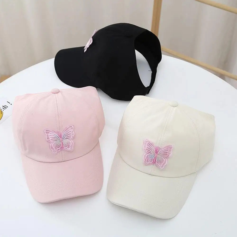 Summer Kids Baseball Caps Sun Protection Hollow High Ponytail Caps