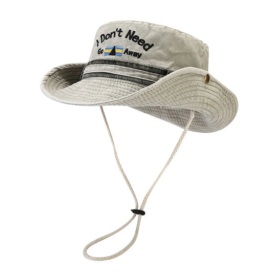 Unisex Washed Denim Bucket Hats Women Fisherman's Hat Letter Embroidery Bob Caps