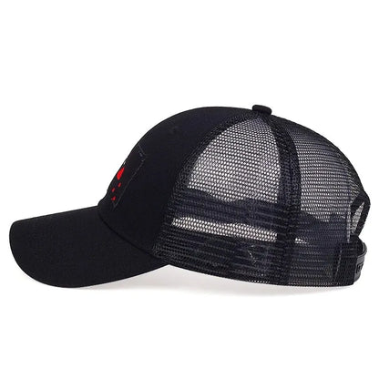 Unisex Skeleton Head Branch Heart Embroidery Baseball Net Caps Spring Summer Outdoor