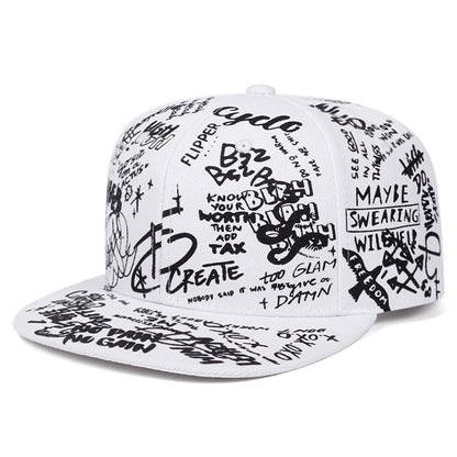 Fashionable Creative Snapback Hat Graffiti Letter Printed Hip Hop