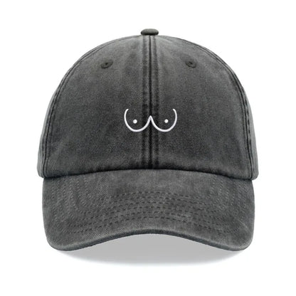 1pc Boobs Cartoon Baseball Caps for Women,Vintage Washed Funny