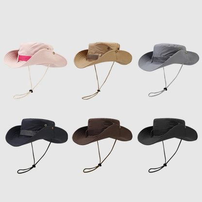 Solid Drawstring Women Bucket Hats Men Cap