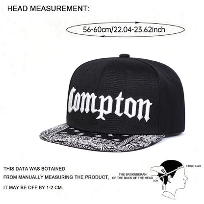 Flat Edge Hat Compton Embroidery Cashew Flower Street Hip Hop Hat