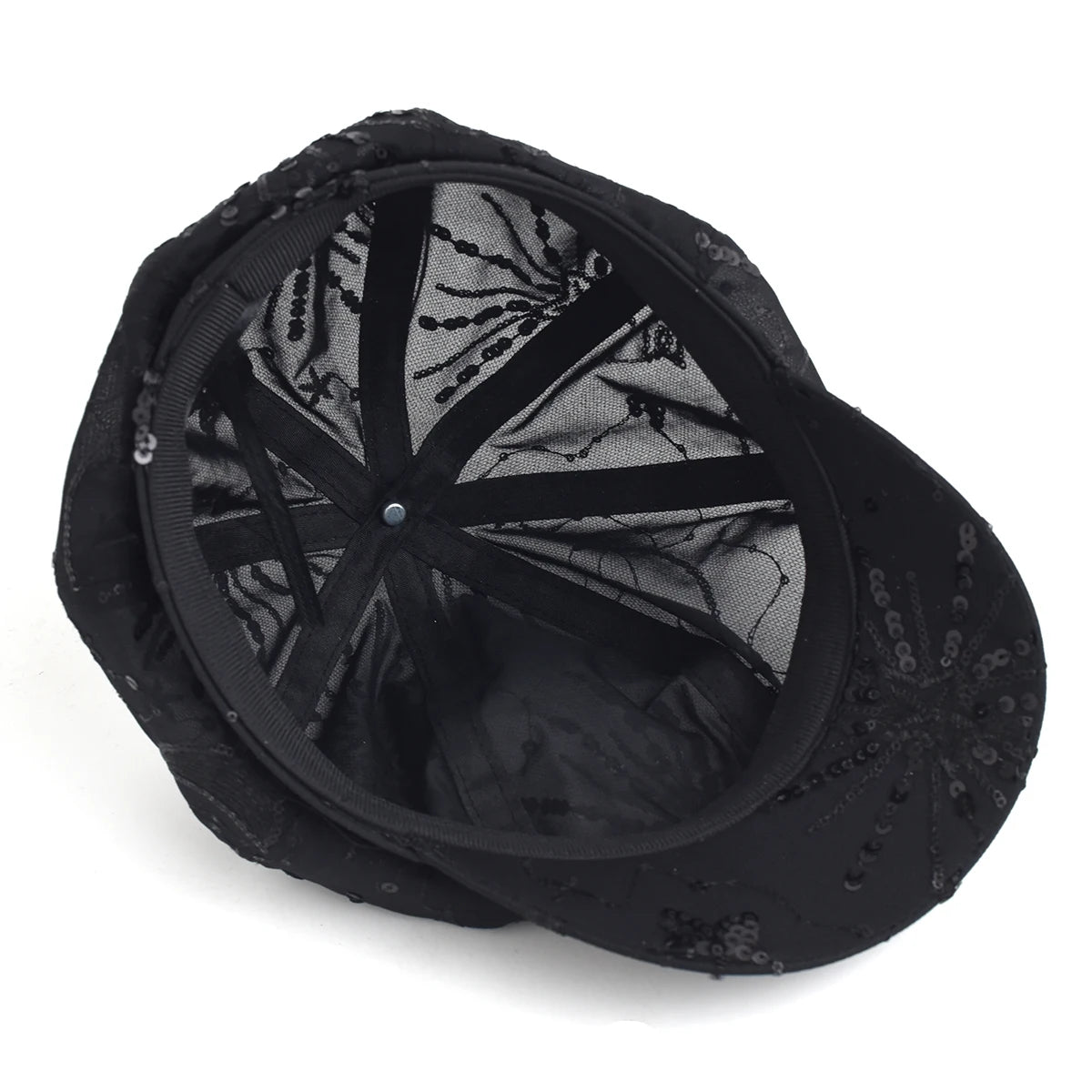 Women’s Sequined Beret Hat Korean Style Sparkle Newsboy Cap