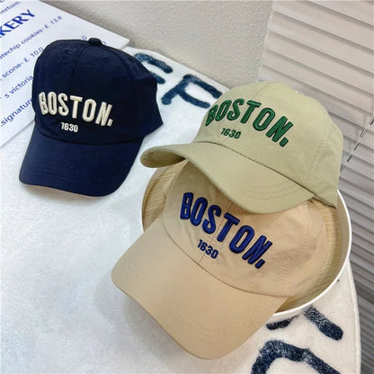Quick Drying Children Baseball Cap Summer Sun Hat Adjustable Letter Embroidered Hat For Boys Girls
