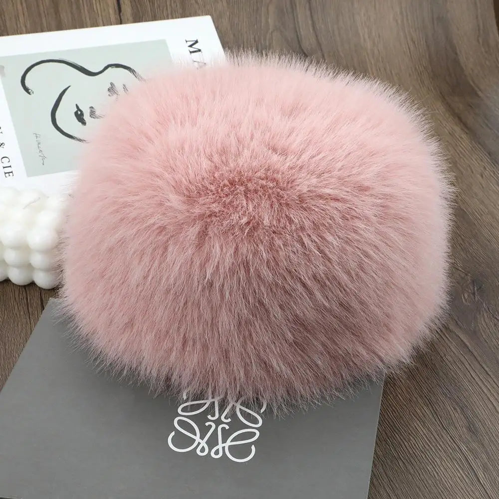 New Fluffy Fur Women's Winter Hat Winter Snow Ski Cap Female Faux Fur Thick Warm