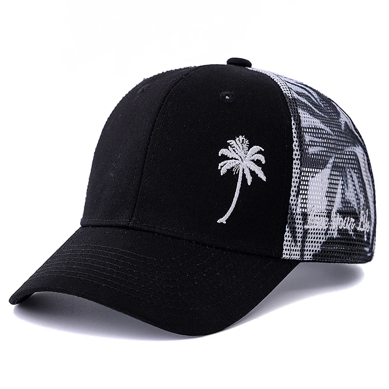 Unisex Baseball Cap Coconut Tree Pattern Outdoor Summer For Men And Women