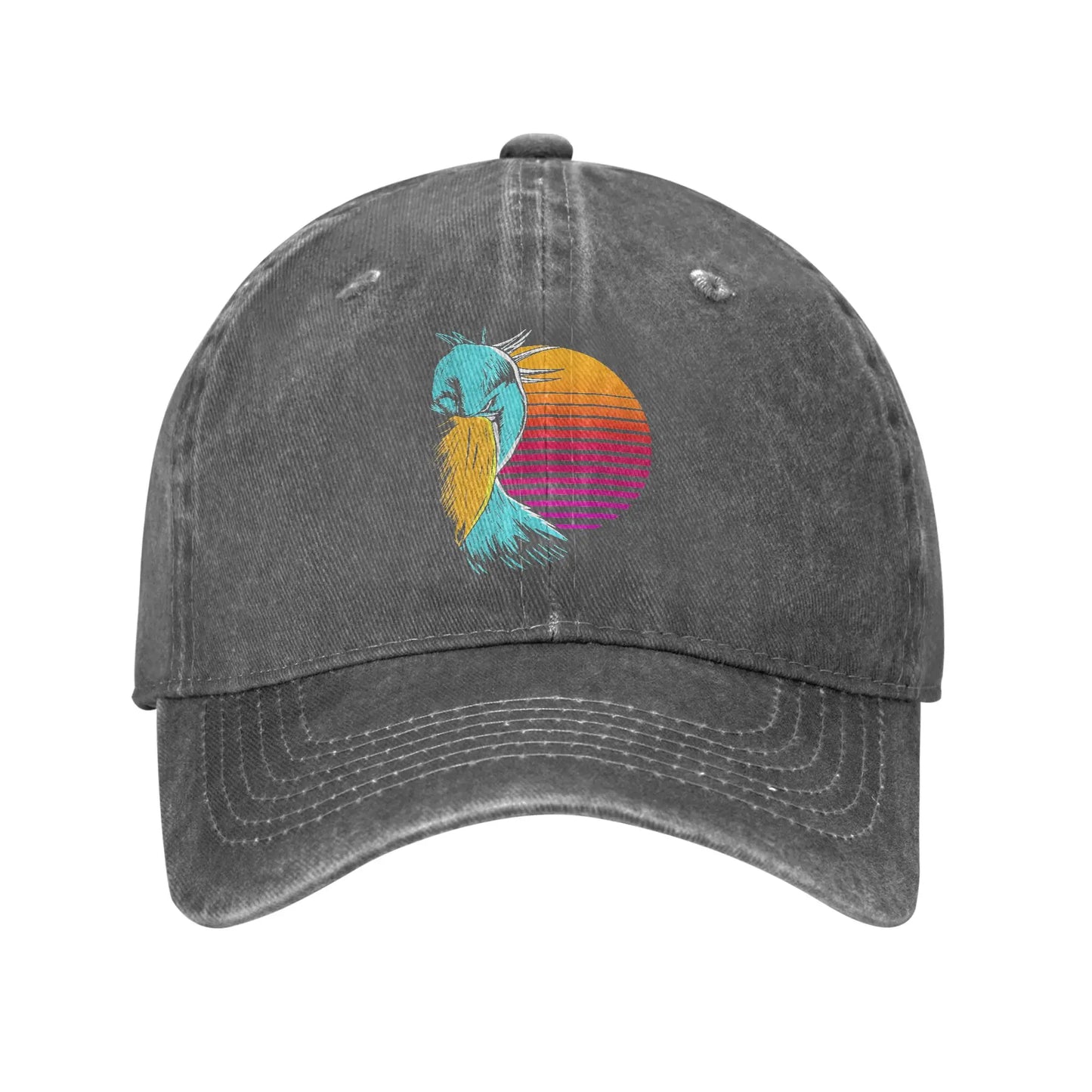 Spring Retro Sunset Shoebill Stork Shoe Bill Bird Baseball Cap