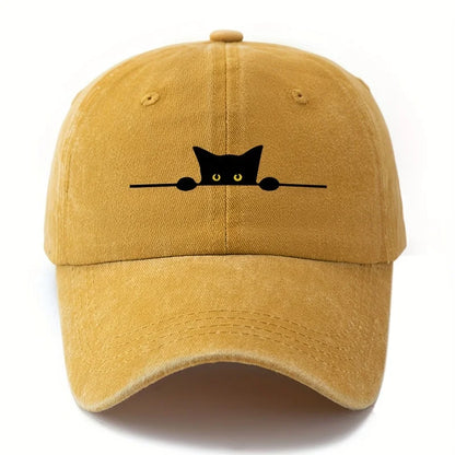 Retro Cartoon Cat Printed Baseball Cap for Men and Women Outdoor Activities