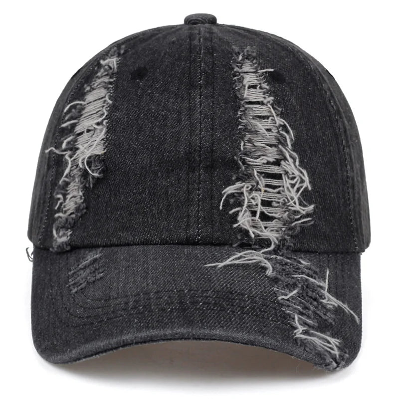 New Solid Color Ripped Baseball Cap