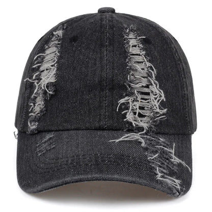 New Solid Color Ripped Baseball Cap