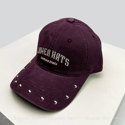 American Retro Rivet Embroidered Letters Baseball Hats