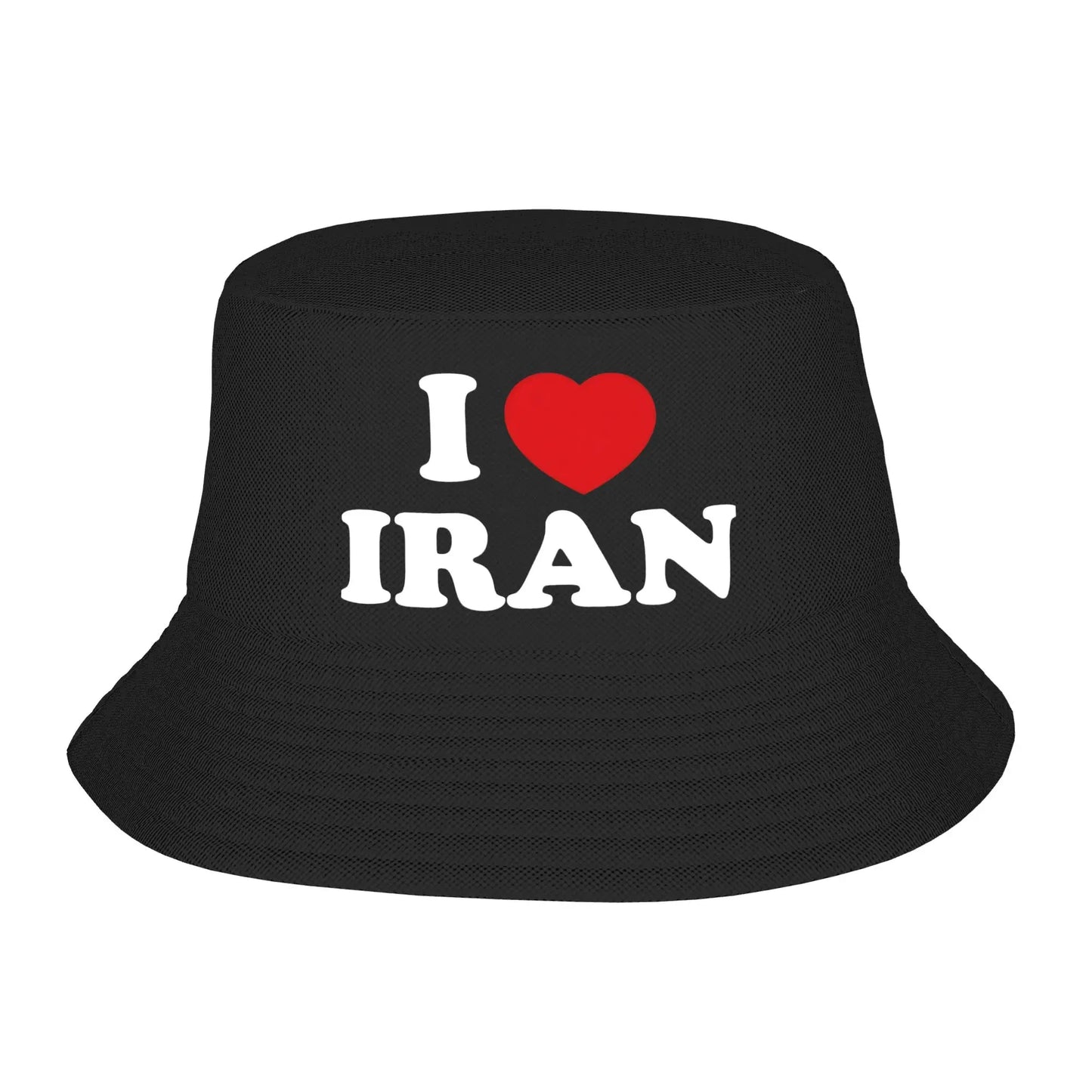 Men Women Iran Flag Lion and Sun Bucket Hat Portable Fisherman Hats