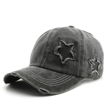 Four Seasons Cotton Star Embroidery Casquette Baseball Cap
