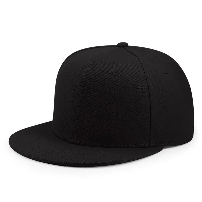 Wholesale Adult Blank Snapback Cap Male Hip-Hop Flat Peak Skateboard Hat Lady Sun Caps
