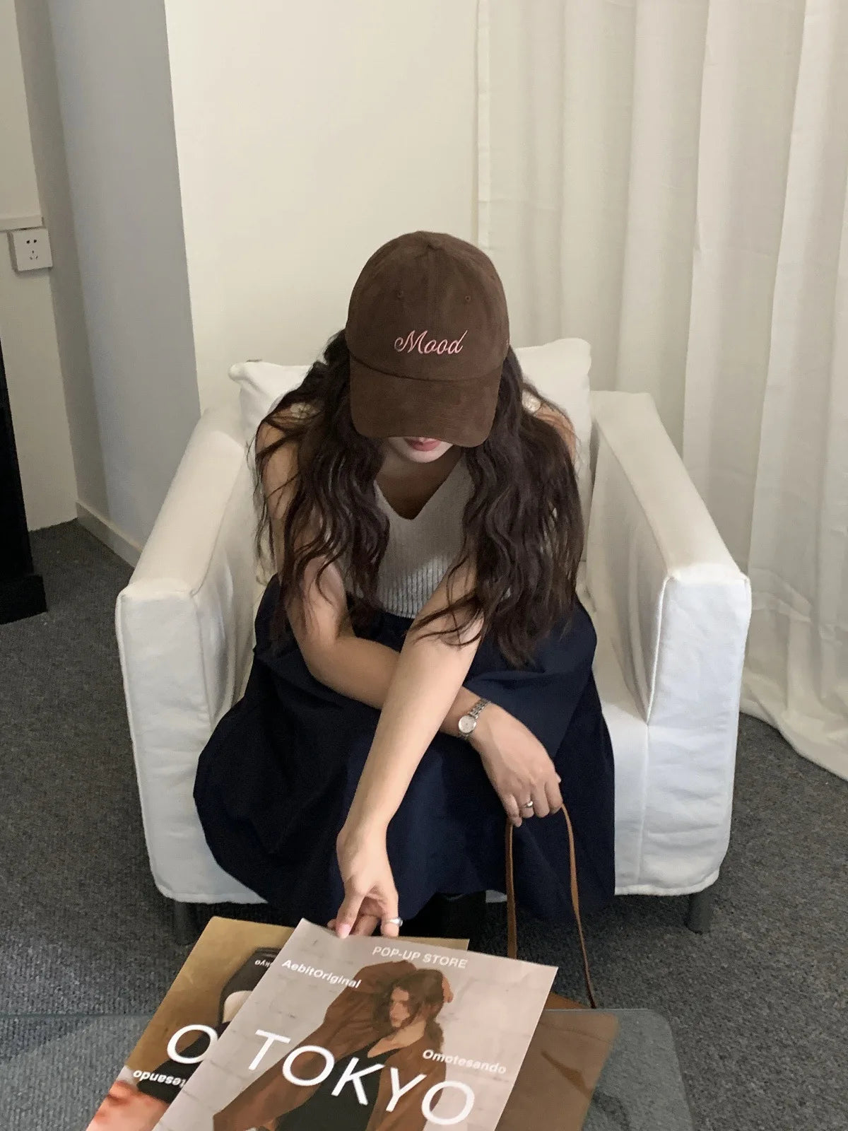 Vintage Washed Cotton Baseball Cap Women Letter Embroidery Men