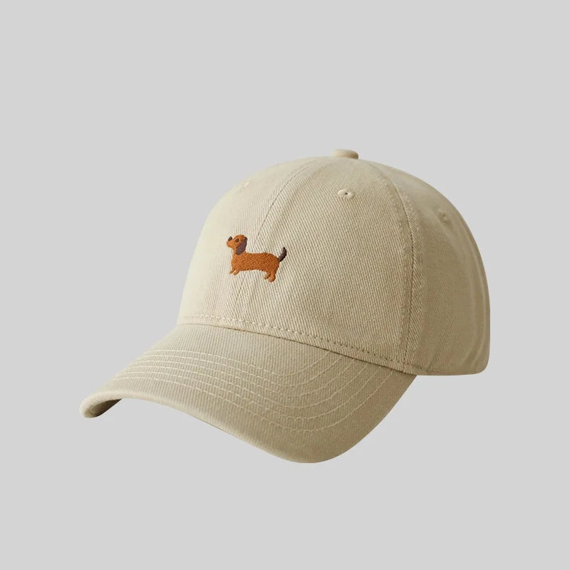 Dachshund Embroidery Baseball Hat Sunscreen Fashion Outdoor Hat Suitable for Men and Women
