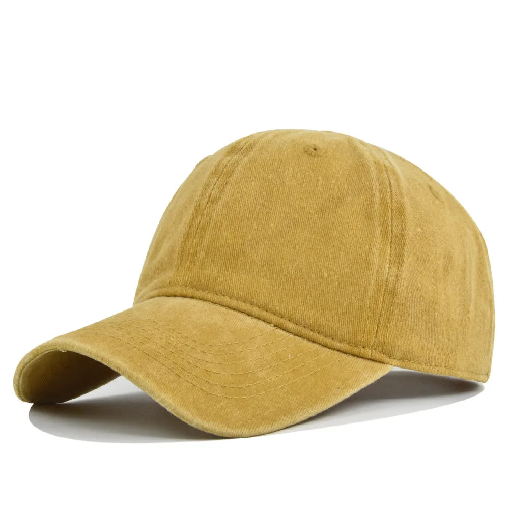 Retro Washed Cotton Baseball Cap Men Women