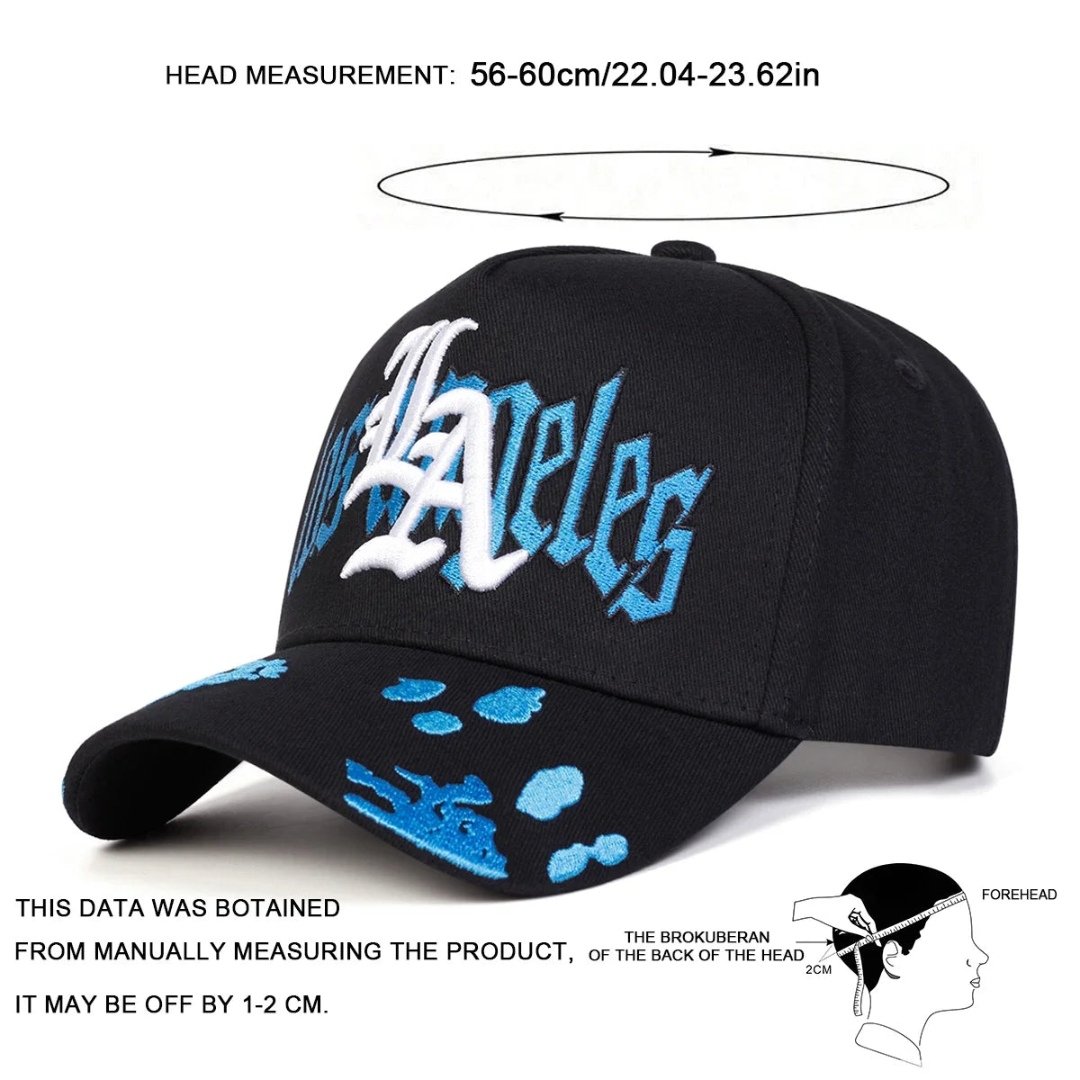 Unisex Gothic La Losangeles Embroidery Baseball Caps Spring Autumn Sports Cap