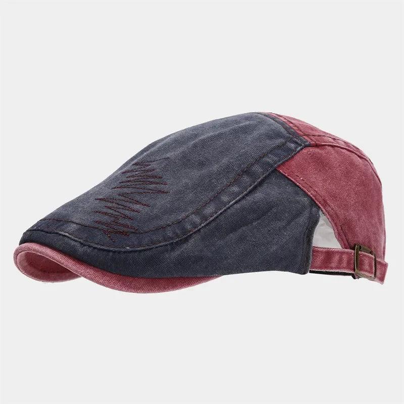 Spring Cotton Print Newsboy Caps Flat Peaked Cap