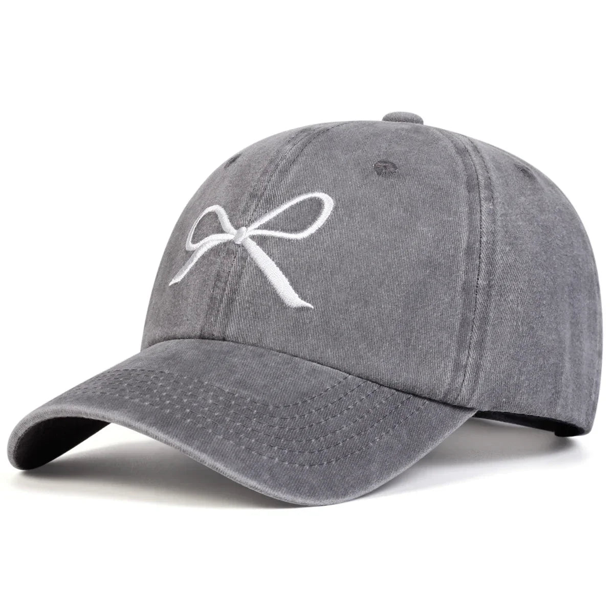 Unisex Bow Embroidery Wash Baseball Caps Spring And Autumn Outdoor