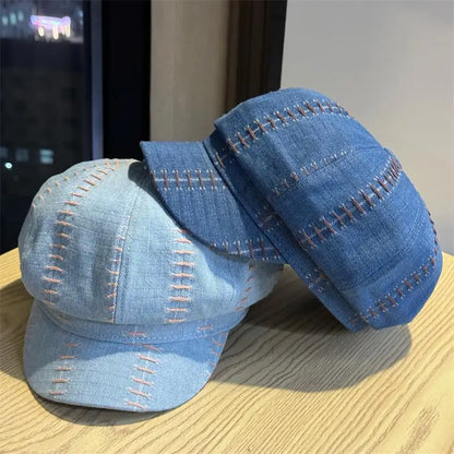 Women's Retro Japanese Cowboy Octagonal Hat