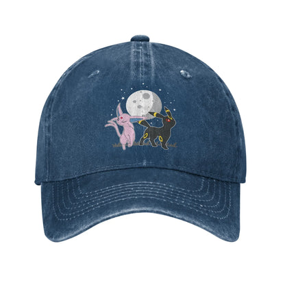 Washed Baseball Cap Pokemon Celestial Espeon and Umbreon Summer For Female Male