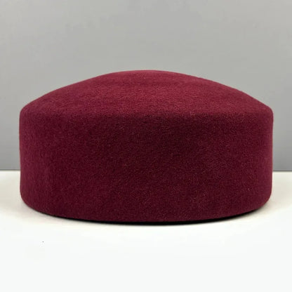 Women Wool Felt Berets Hat Vintage Hard Top Concave Top Fedoras Hats
