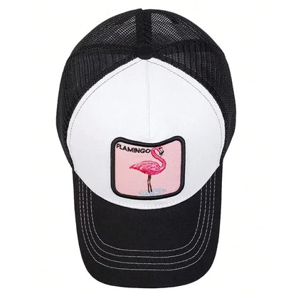 Unisex Flamingo Patch Embroidery Baseball Net Caps Spring and Summe